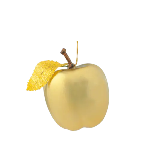عکس پی ان جی باحال و جالب سیب طلایی با برگ زرد واقعی 