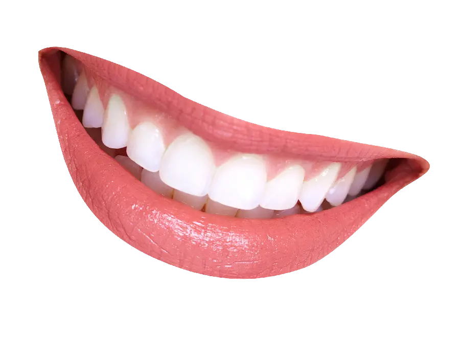 تصویر پی ان جی و دور بری شده لبخند زیبا با دندان های سفید و سالم 