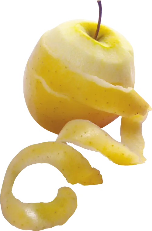 تصویر جدید سیب پوست کنده شده زرد رنگ با فرمت PNG بدون زمینه