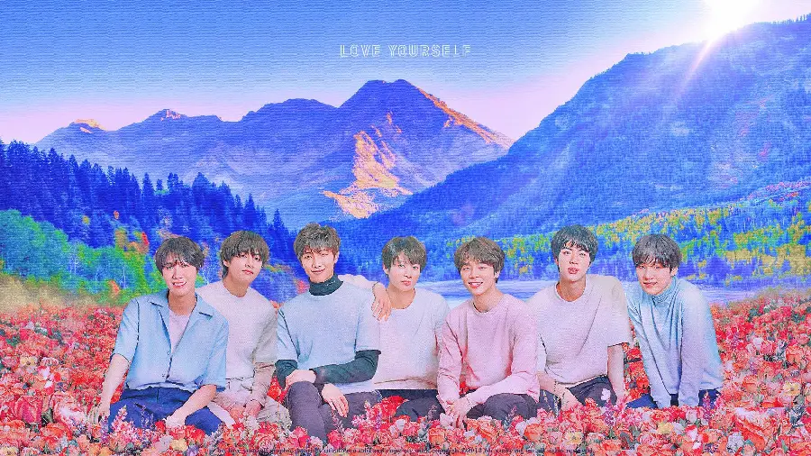 دانلود رایگان عکس گرافیکی شیک و دیدنی BTS بی تی اس برای زمینه دسکتاپ 