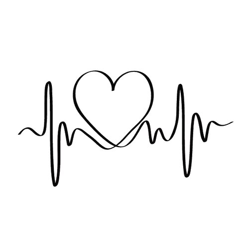 ساده ترین عکس تاتو png ضربان قلب Heart با کیفیت عالی 
