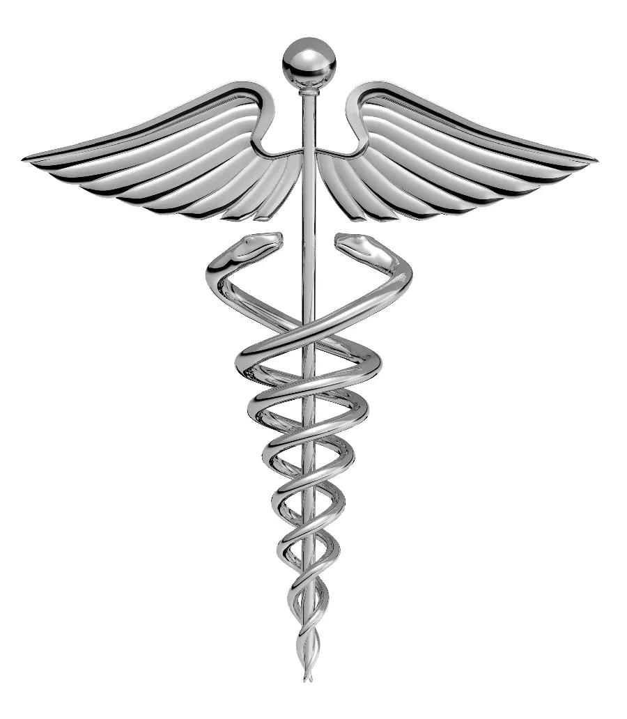 تصویر پی ان جی PNG زیبای نماد پزشکی عصای نقره ای زئوس