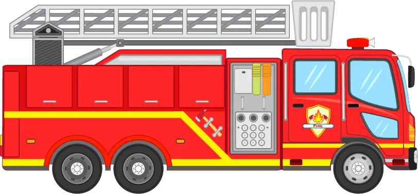 فایل کارتونی دور بری شده ماشین آتش نشانی برای طراحی و ادیت