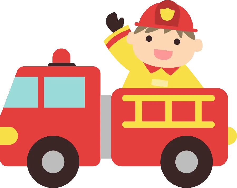 عکس ماشین آتش نشانی بچه گانه برای نقاشی کودکان