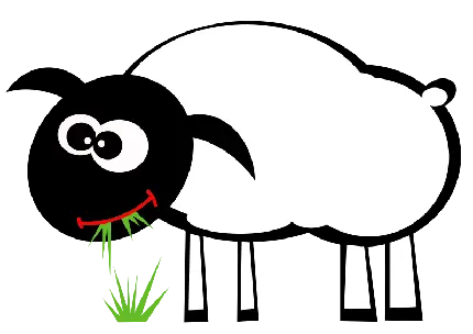 png عکس نقاشی گوسفند در حال خوردن علف با کیفیت بالا