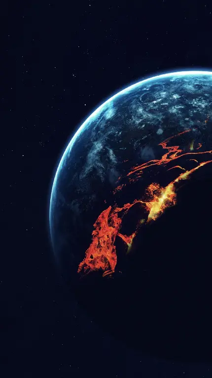 تصویر استوک با طرح سیاره ی ما برای چاپ‌ تابلو با زاویه عمودی