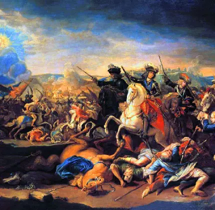 عکس نقاشی یونانی ژاک کورتوا و نبرد گوگاملا در 331 قبل از میلاد