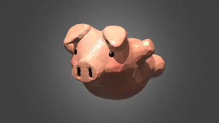 خوک پرنده چاق سه بعدی انیمیشنی با سایه های تاثیرگذار