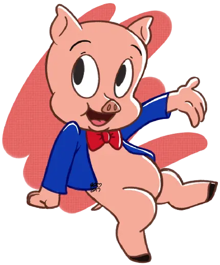 عکس دوربری شده خوک کارتونی به نام پورکی پیگ با کیفیت بالا