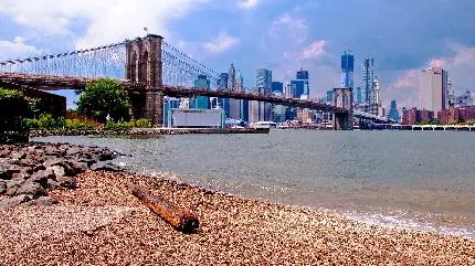 عکس با زاویه خاص در سال 1403 از پل بروکلین در نیویورک