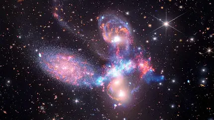 عکس زیبا از فضای درخشان با نورهای رنگی توسط تلسکوپ فضایی جیمز وب