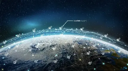 والپیپر شبکه پوششی ماهواره های استارلینک Starlink