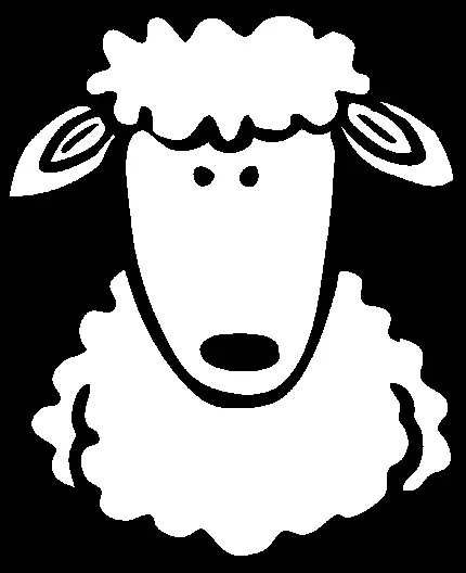 عکس باحال و جالب گوسفند کارتونی پشمالو از نمای روبرو