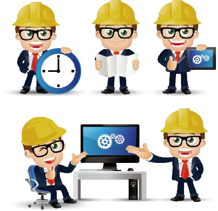 چاپ پوستر دانلود کیوت ترین عکس گرافیکی پی ان جی دور بری شده مهندس عمران بدون زمینه