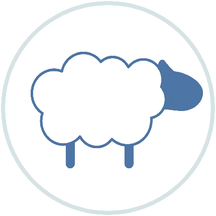 آیکون و لوگو آبی سفید گوسفند با کیفیت بالا و فرمت PNG