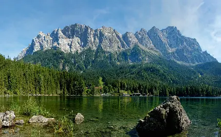 دانلود عکس بسیار چشمگیر و لذت بخش دریاچه پر آب کوهستان الپس سوئیس 