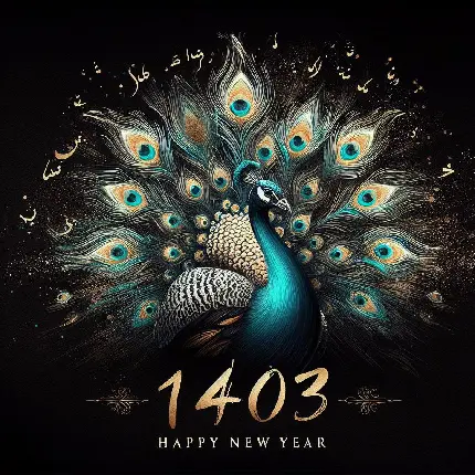 تبریک نوروز و سال 1403 با طرح طاووس زیبا