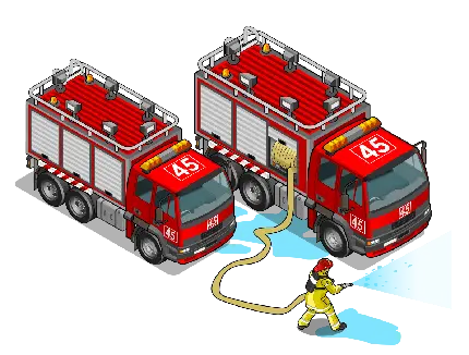 عکس png خاص ماشین های آتش نشانی کارتونی کوچک و بزرگ