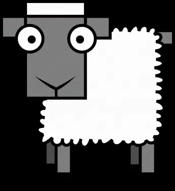 نقاشی دیجیتالی گوسفند با چهره ای متعجب و پس زمینه شفاف