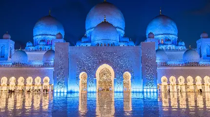 عکس 8k معماری مذهبی مسجد شیخ زاید در امارات متحده عربی