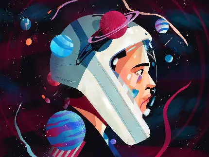 دانلود عکس کارتونی از ایلان ماسک با پوشش فضانوردی