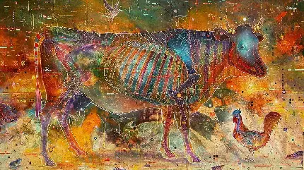 نقاشی و تصویر زمینه هنری حیوانات اهلی در دامپزشکی