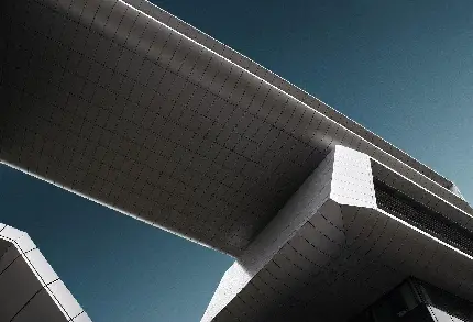 عکس استوک تماشایی از بنایی خلاقانه و هنری در سبک معماری مینیمال