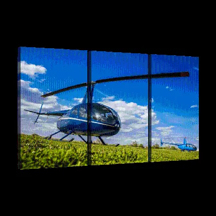 هلیکوپتر خصوصی پارک شده در پنت هاوس 