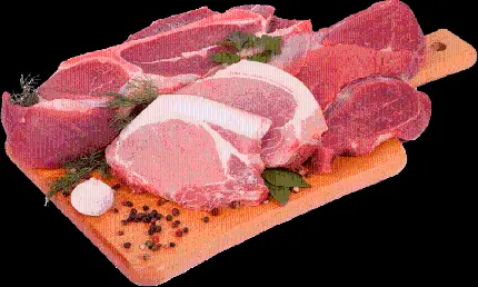 عکس با زمینه شفاف گوشت خوک خام آماده برای پخت و پز