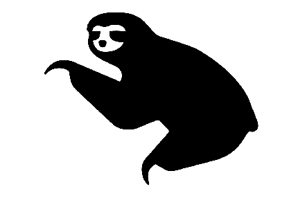 تصویر سیاه و سفید خرس تنبل با فرمت پی ان جی برای فتوشاپ