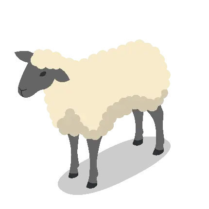 عکس فانتزی با فرمت png گوسفند کوچک سفید برای کارهای گرافیکی