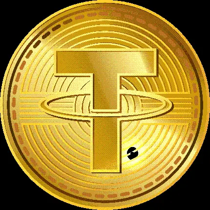 عکس سکه طلا با طرح لوگو تتر Tether با کیفیت بالا 