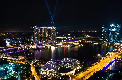 عکس خیلی خوشگل 8k از معماری خلیج مارینا در سنگاپور 