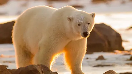 عکس زمینه دیدنی از خرس قطبی تنها منایب بکگراند دسکتاپ 