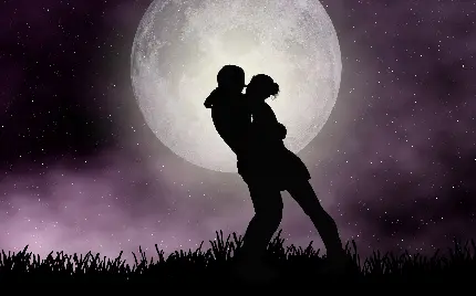 عکس استوک شاهکار و عاشقانه در بکگراند ماه کامل 4K