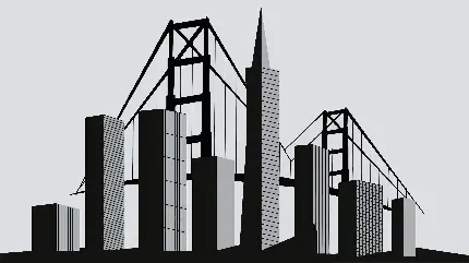 عکس وکتور سیاه و سفید از معماری مینیمال بدون لوگو و متن
