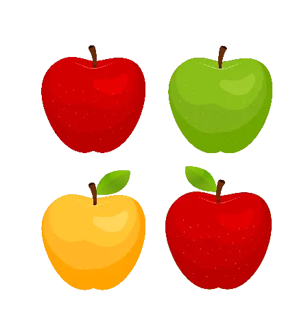 تصویر پی ان جی PNG زیبا و متفاوت سیب با رنگ های مختلف 