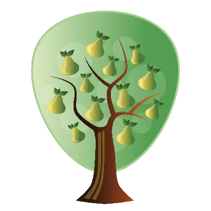 عکس درخت گلابی کارتونی pear در فرمت PNG پی ان جی