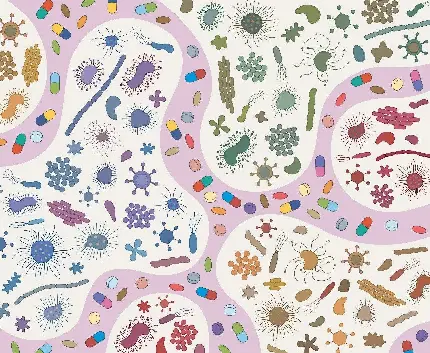 دانلود والپیپر با طرح میکروبیولوژی برای چاپ‌ پوستر در مطب ها