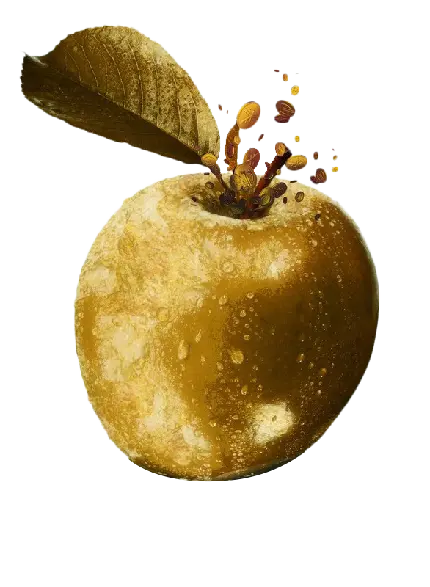 PNG سیب طلایی رنگ شاداب و پرطراوت برای طراحی وب سایت