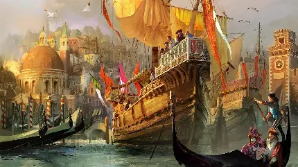 تصویر زمینه دسکتاپ از نقاشی قدیمی در بازی Anno 1404