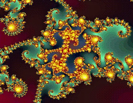 هنر فرکتال fractal art هندسی پر زرق و برق دار طلایی با کیفیت بالا