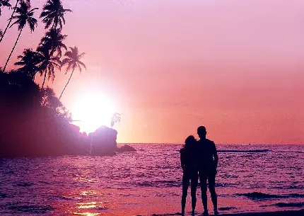 تصویر عاشقانه ساحل آفتابی دریا مخصوص دختر و پسر ها