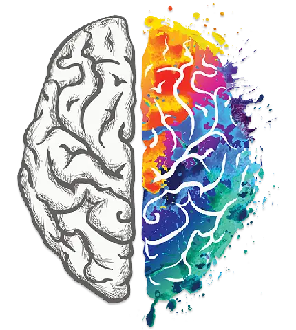 لوگو روانشناسی png با طرح نیم کره های مغز