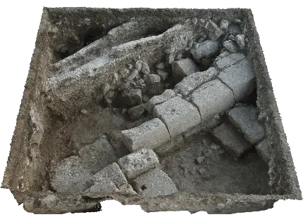 عکس منطقه حفر شده توسط باستان شناس برای تحقیقات