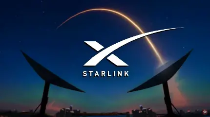 چاپ پوستر نماد استارلینک Starlink در بکگراند گیرنده ها