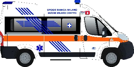 عکس کارتونی ماشین آمبولانس درون شهری با کیفیت HD