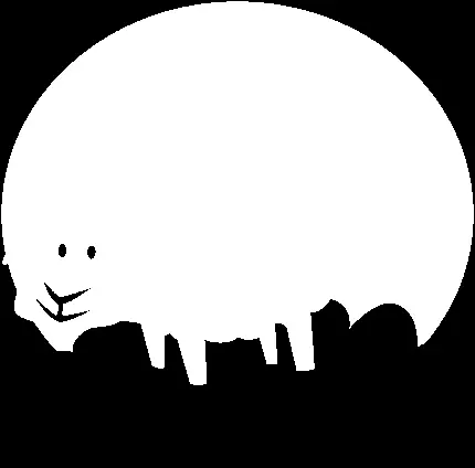 کاور هایلایت گوسفند کارتونی روی چمن در قالب دایره ای