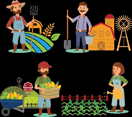 دانلود عکس انواع کشاورز انیمیشنی گرافیکی بدون زمینه 