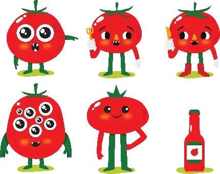تصویر گوجه فرنگی png انیمیشنی خلاقانه با کیفیت بالا